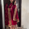 Regal Maroon Embroidered Anarkali Suit