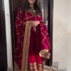 Regal Maroon Embroidered Anarkali Suit