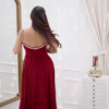 Wine Red Anarkali with Dupatta