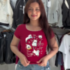 Sky Blue Graphic Tee with Denim Mini Skirt