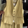 562-2.png White Striped Co-ord Set with Sleeveless Vest & Wide-Leg Pants
