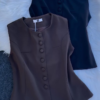 Classic Sleeveless Button-Down Tops – Set of 4 Colors