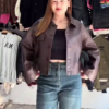 Black Faux Leather Cropped Jacket