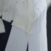 Grey Lace-Trimmed Knit Top & White Pants Co-ord Set