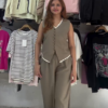 572-5-1.png Women’s Black Sleeveless Buttoned Vest & Wide-Leg Pant Co-ord Set