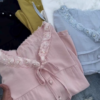 Women’s Floral Appliqué Pearl-Trim Blouse