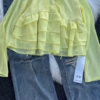 Women’s Layered Ruffle Blouse with Deep V-Neck (Available in Black & White)