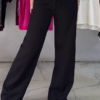 Women’s Relaxed Fit Wide-Leg Drawstring Pants – Deep Navy