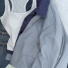 Women’s Casual Zip-Up Jacket with Striped Lining – Navy Blue