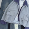 Women’s Casual Zip-Up Jacket with Striped Lining – Navy Blue