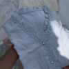 Women’s Lace-Trimmed V-Neck Blouse with Pearl Buttons
