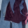 600-2.png Women’s Button-Down Blouse with Detachable Checkered Scarf
