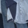 600-4.png Women’s Button-Down Blouse with Detachable Checkered Scarf