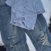 Women’s Short-Sleeve Button-Down Knit Cardigan Top