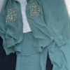 606-2.png Women’s Teal Embellished Two-Piece Set