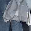 Cream Zip-Up Hoodie & Light Wash Jeans Set