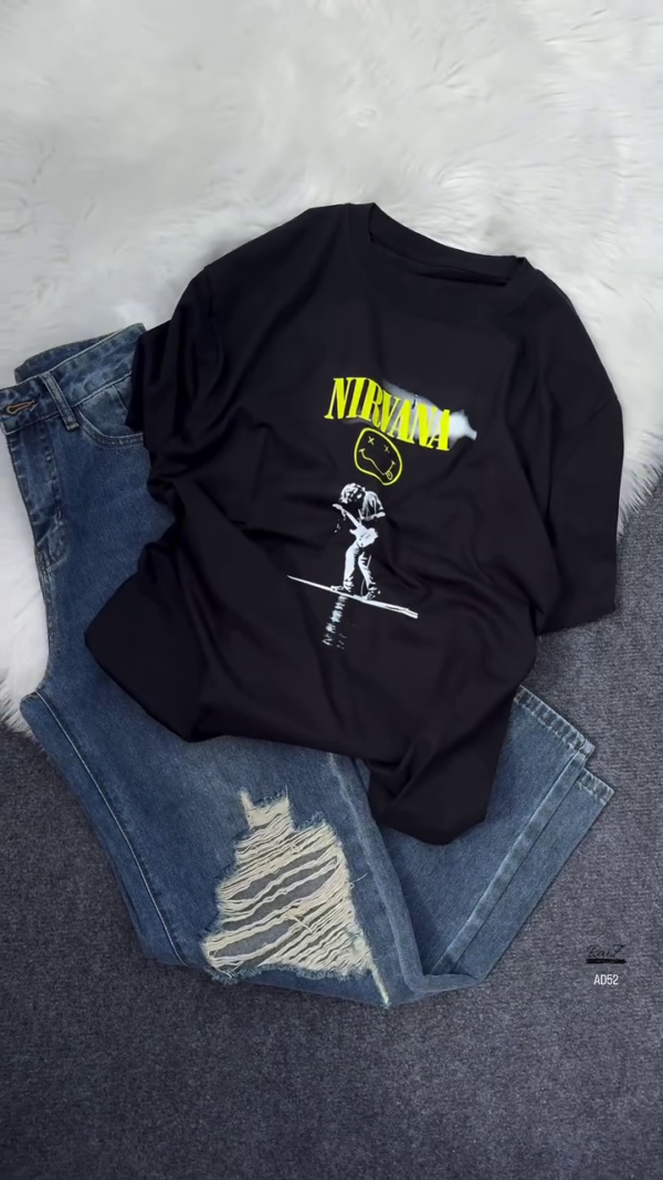 612-3.png Nirvana Graphic Tee & Distressed Jeans Set