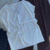 White Button-Down Sleeveless Top & High-Waist Brown Trousers Set