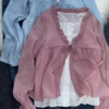 619-2.png Ruffled Layered Blouse with Inner Top