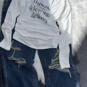 Inspirational Slogan Long-Sleeve Tee