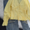 624-5.png Lace Trim V-Neck Blouse