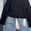 624-6.png Lace Trim V-Neck Blouse