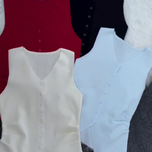 Classic Button-Front Sleeveless Top