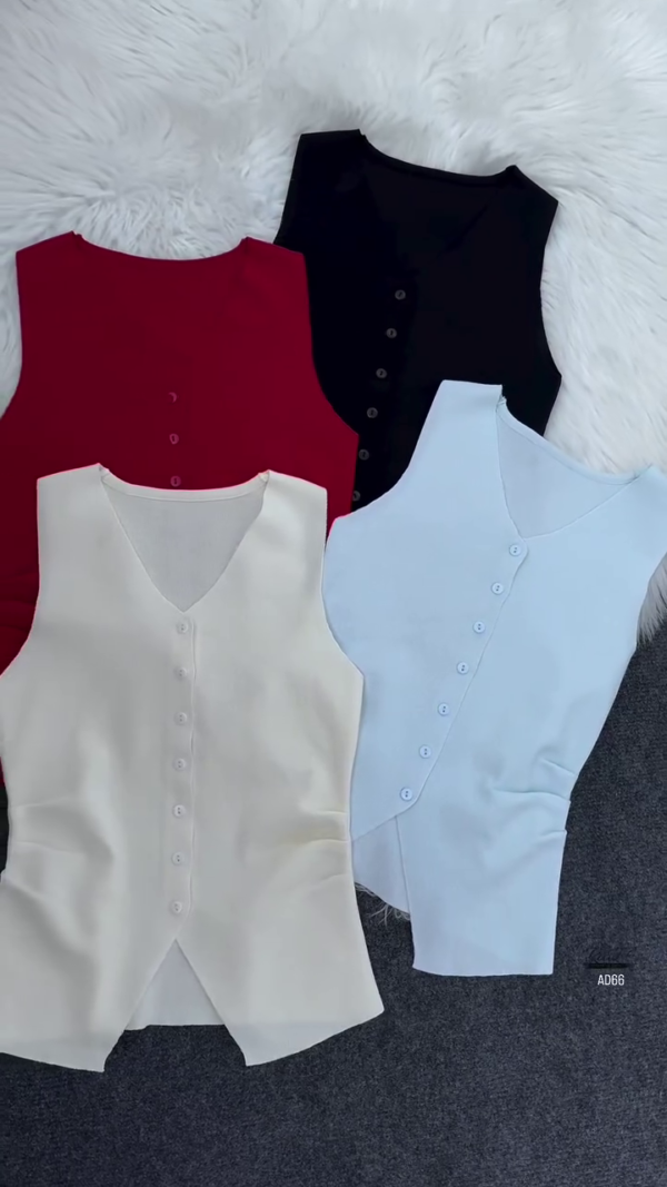626-1.png Classic Button-Front Sleeveless Top