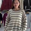 629-1.png Beige and Brown Striped Knit Pullover