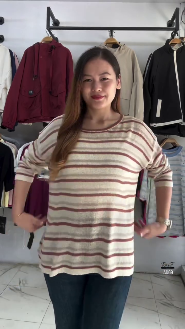 629-4.png Beige and Brown Striped Knit Pullover