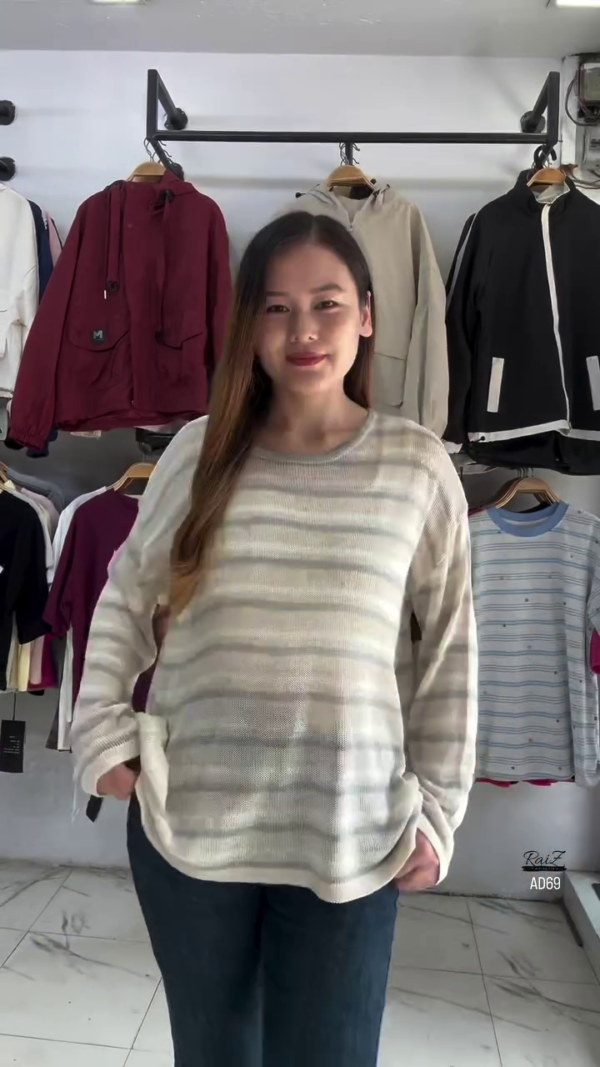 629-5.png Beige and Brown Striped Knit Pullover