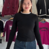 630-3.png Classic Brown Long Sleeve Fitted Top