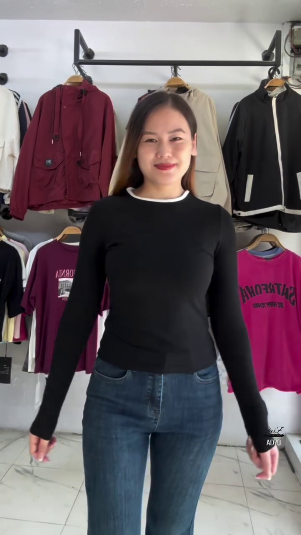 630-3.png Classic Brown Long Sleeve Fitted Top