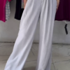 Navy Blue High-Waist Wide-Leg Pants