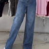 Classic High-Waist Wide-Leg Blue Jeans