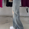 Distressed High-Waist Wide-Leg Jeans