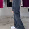 Distressed High-Waist Wide-Leg Jeans