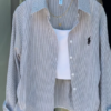 1-4.png Mint Striped Drawstring Shirt with White Crop Tank – Breezy Layered Look