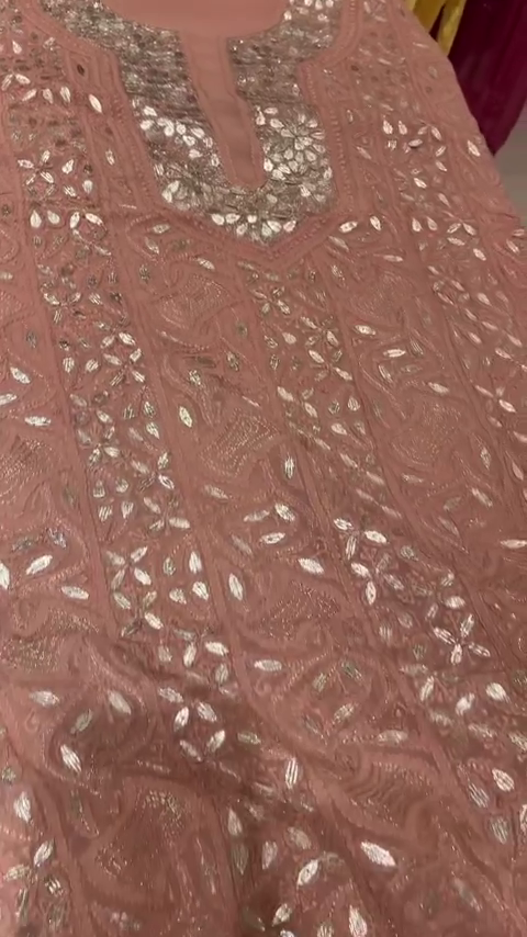 Royal Purple Mirror Work Embroidered Kurta