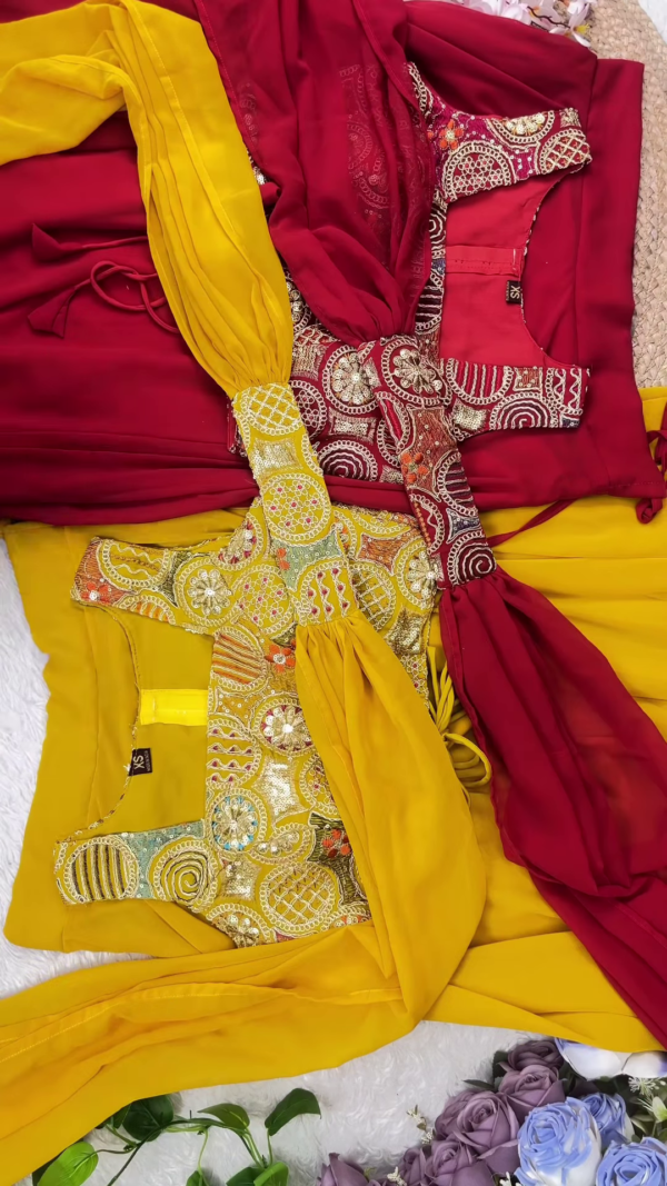 Golden Mustard Embroidered Lehenga Set