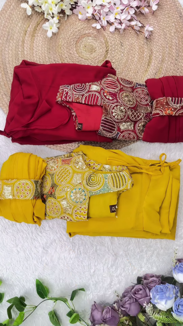 Golden Mustard Embroidered Lehenga Set