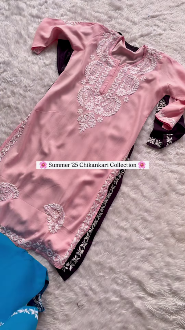 Blush Pink Chikankari Kurta – Summer '25 Collection