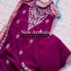 Maroon Strappy Chikankari Co-Ord Set – Elegant & Trendy