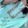 Women’s Light Blue Printed Kurta Churidar Dupatta Set with Floral & Peacock Motifs – Elegant Ethnicwear