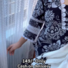 Women’s Black Floral Kurti with White Lace Accents