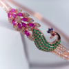Women’s Peacock Design Stone-Studded Bracelets