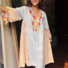 Women’s Baby Pink Beaded Kurti with Shell Accents – Premium Embroidered Ethnicwear for Boutique Collections