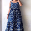 1177-4.png Women’s Leaf-Print Green Maxi Dress with Smocked Bodice and Tiered Skirt – Elegant Casualwear from Summer Portrait Series