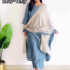 Women’s Black Kurti with Printed Shawl Dupatta