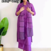 Women’s Black Kurti with Printed Shawl Dupatta